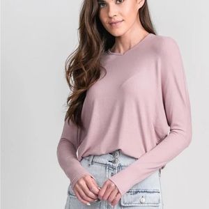 Meli by Fame Ribbed high V neck shirt